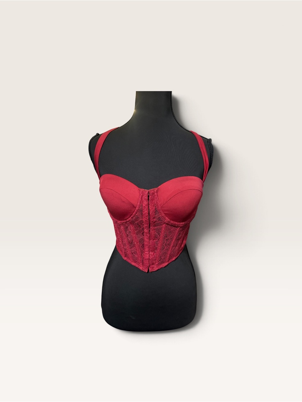 Windsor Burgundy Lace Corset Bustier Top XS NWT